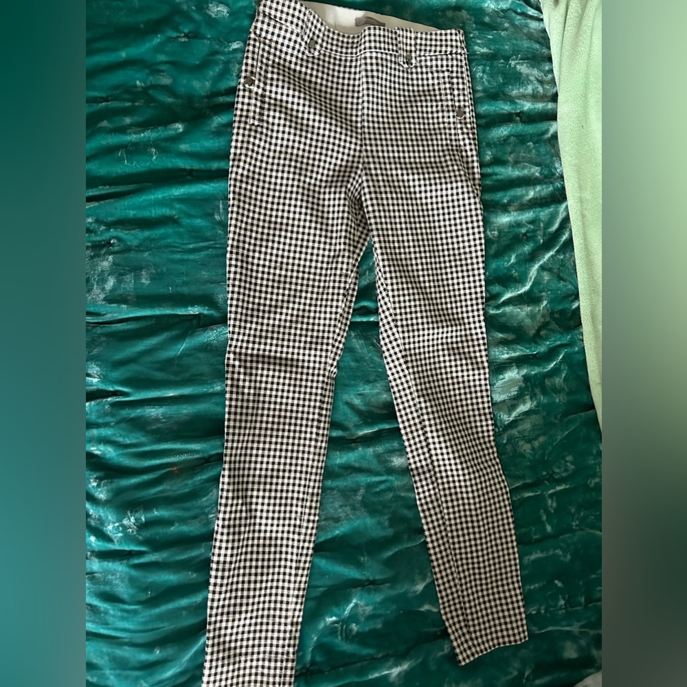 Black and white gingham pants